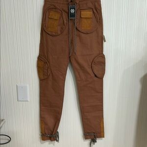 THC Men's Brown + Soul Round Pocket Cargo Pants Joggers